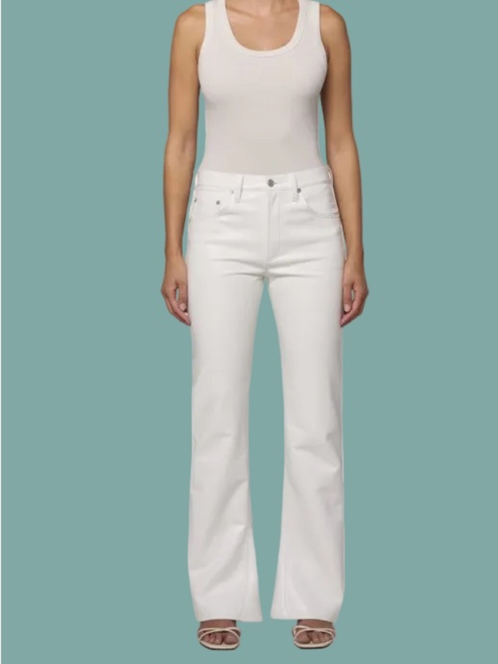Agolde White High-Rise Bootcut Jeans